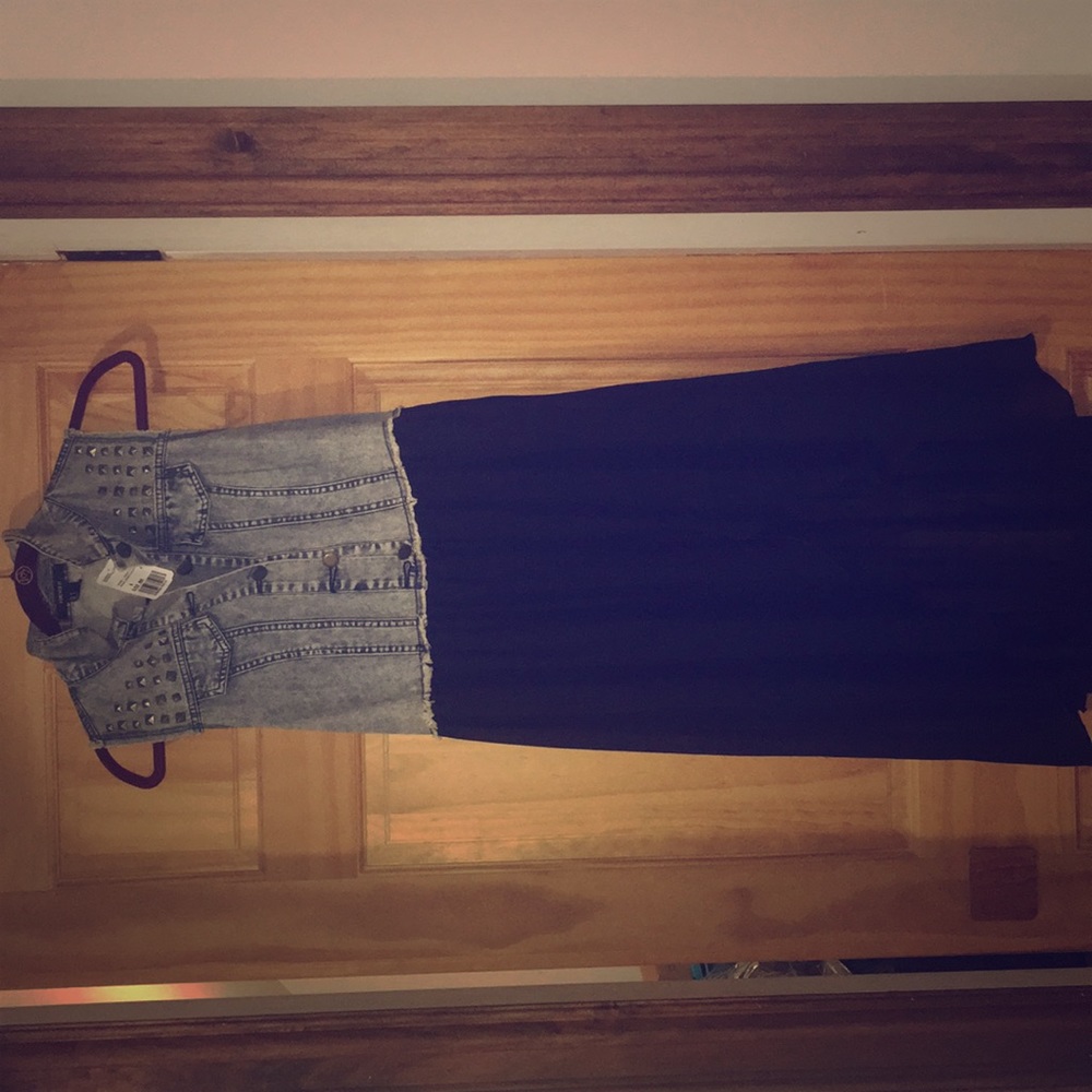 Denim black dress
